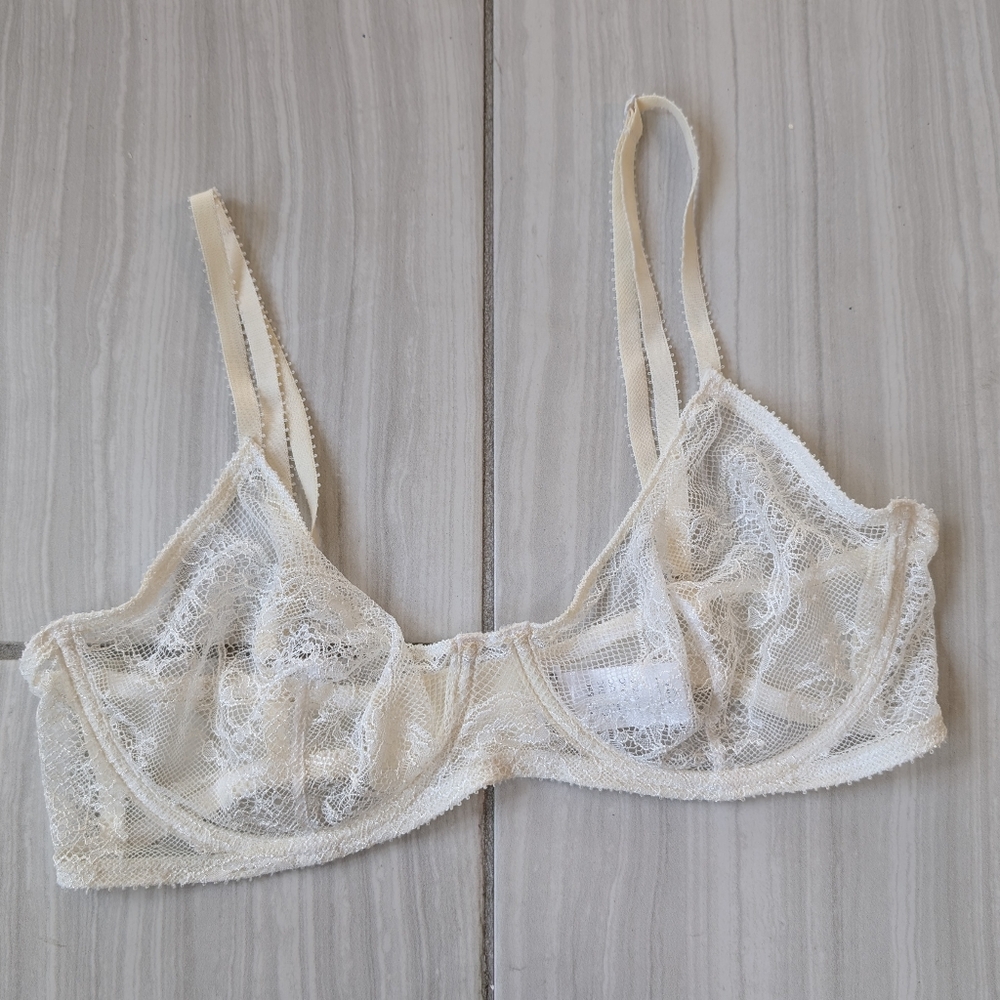 ERES Lace Underwire Bra 32C French Designer Luxury Lingerie White Bridal Wedding